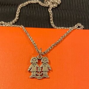 James Avery retired two girls charm twins sisters siblings scouts pendant 925